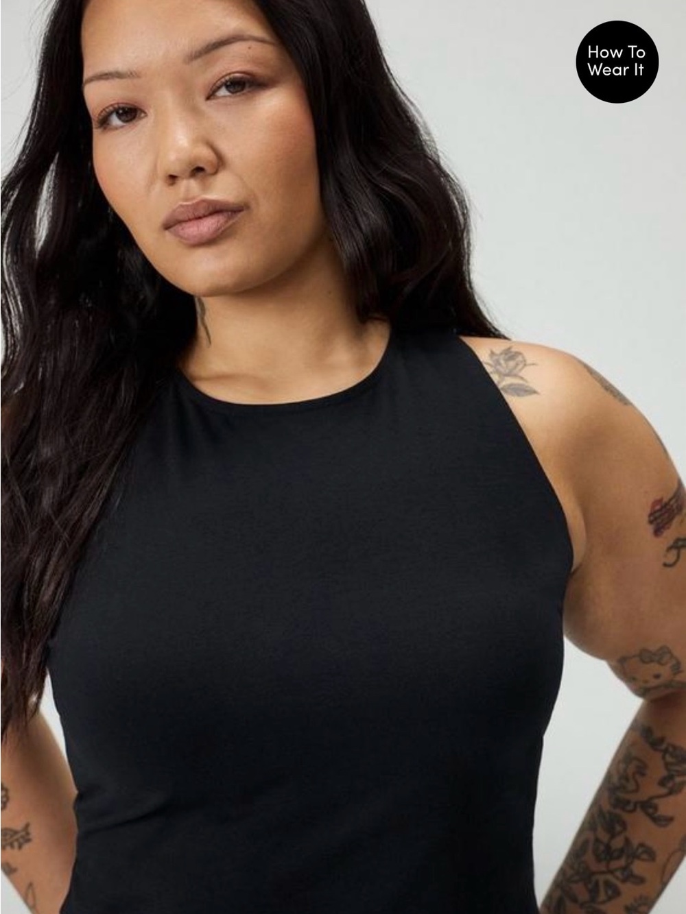 Black Lace-Up Tank Top